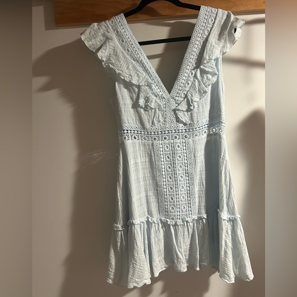 Elegant Light Blue Lace Dress June Ivy